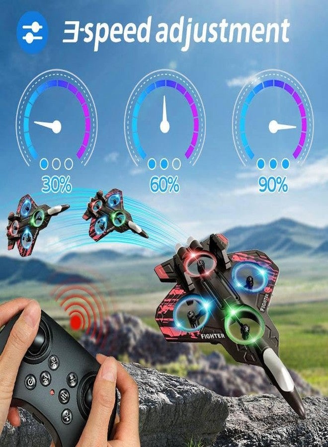 Avenn Remote Controlled Fighter Plane, RC Airplane Jet Fighter Toy for Kids with LED Lights, 360 Degree Hovering and Stunt Roll, Easy to Fly Stable Aircraft - Image 4